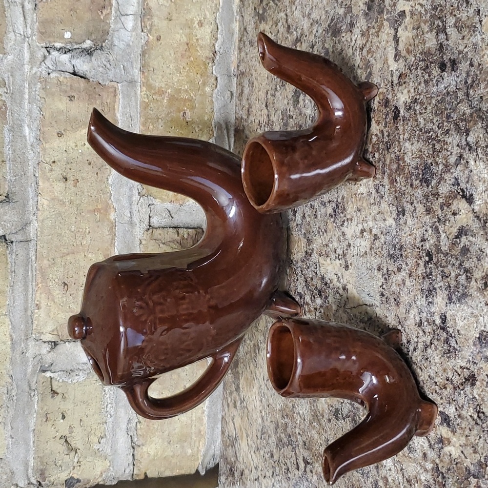 🏠 VINTAGE Bulgaria Ceramic Pitcher With 2 Cups WATPA XHAKPY